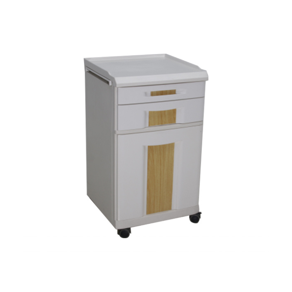 Hospital Bedside Table Light Wood Grain